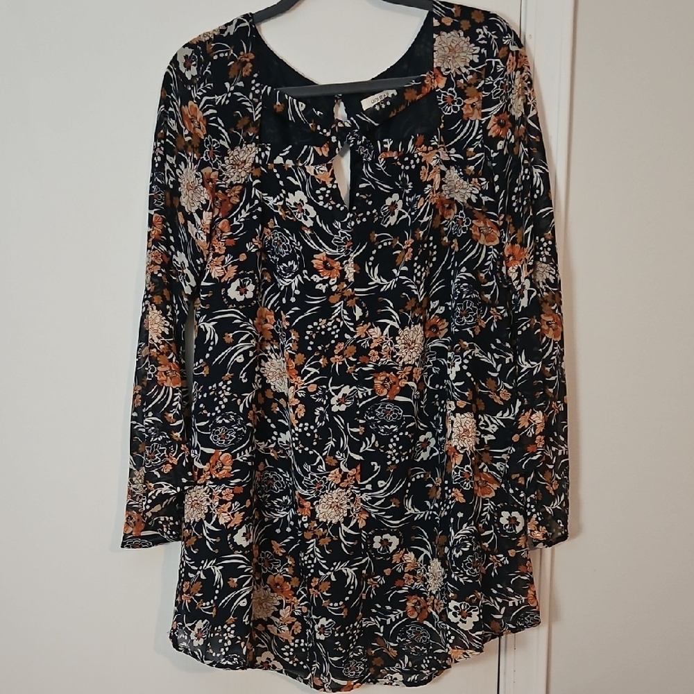 Umgee Floral Long Sleeve Women's Tunic Dress